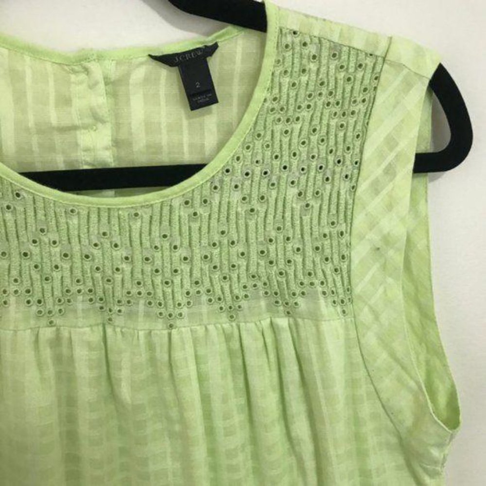 J. CREW embroidered windowpane top D6 - Picture 2 of 7